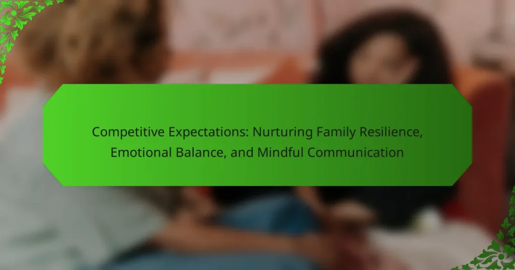 Competitive Expectations: Nurturing Family Resilience, Emotional Balance, and Mindful Communication