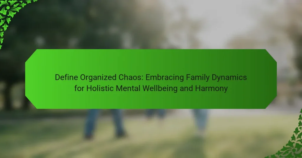 Define Organized Chaos: Embracing Family Dynamics for Holistic Mental Wellbeing and Harmony