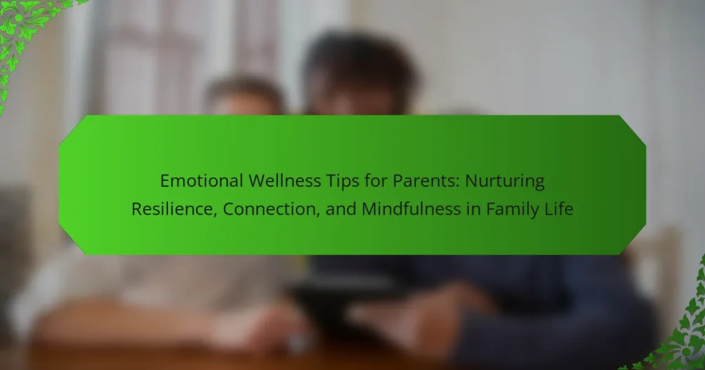 Emotional Wellness Tips for Parents: Nurturing Resilience, Connection, and Mindfulness in Family Life