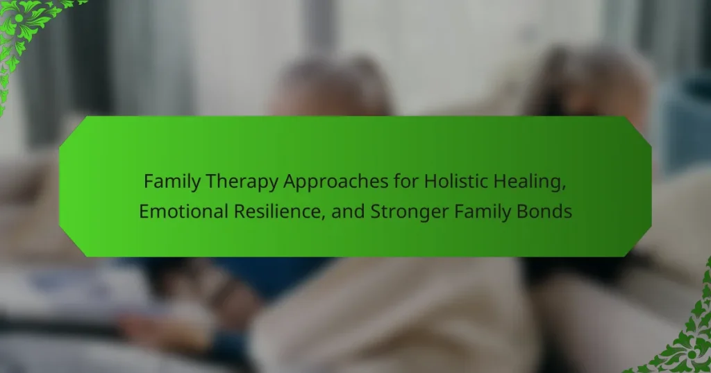 Family Therapy Approaches for Holistic Healing, Emotional Resilience, and Stronger Family Bonds