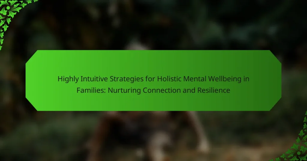 Highly Intuitive Strategies for Holistic Mental Wellbeing in Families: Nurturing Connection and Resilience