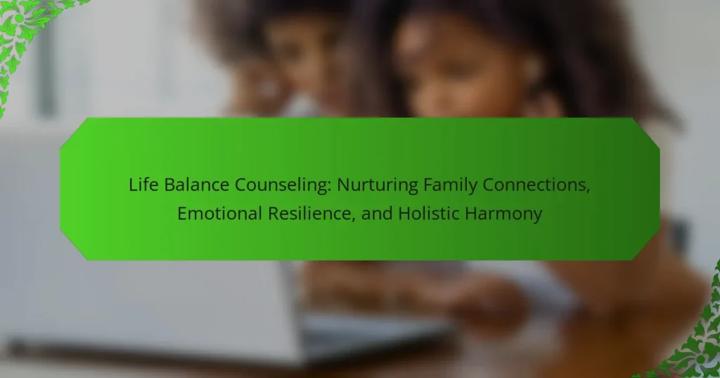 Life Balance Counseling: Nurturing Family Connections, Emotional Resilience, and Holistic Harmony