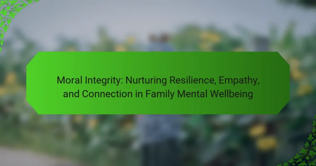 Moral Integrity: Nurturing Resilience, Empathy, and Connection in Family Mental Wellbeing