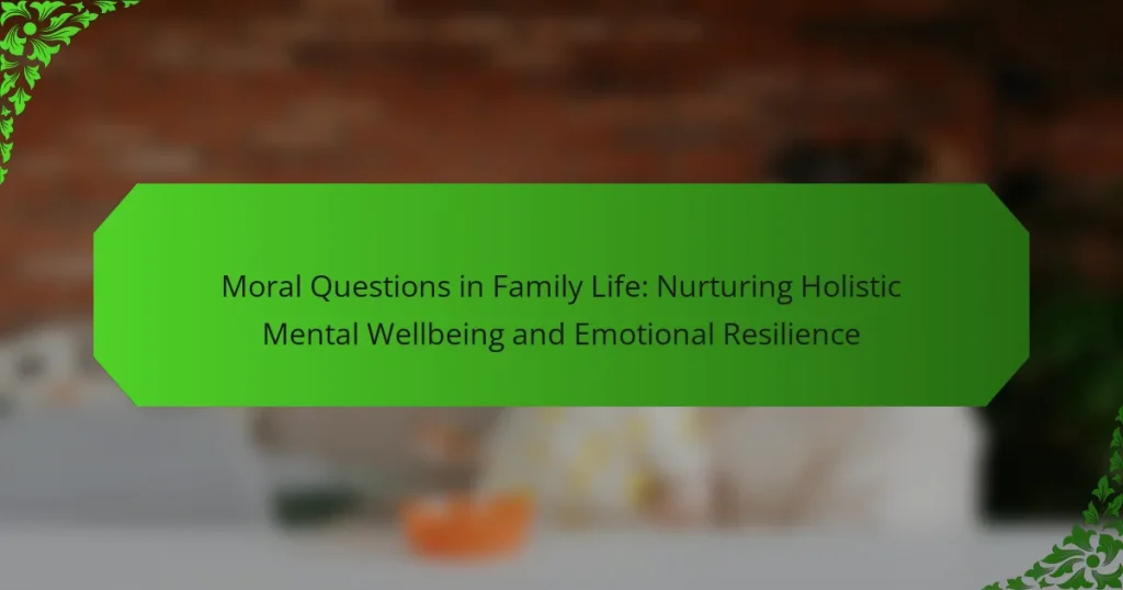 Moral Questions in Family Life: Nurturing Holistic Mental Wellbeing and Emotional Resilience