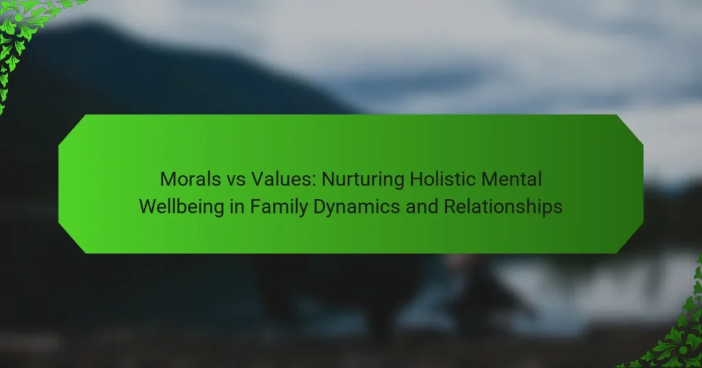 Morals vs Values: Nurturing Holistic Mental Wellbeing in Family Dynamics and Relationships