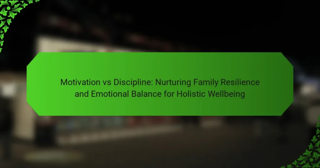 Motivation vs Discipline: Nurturing Family Resilience and Emotional Balance for Holistic Wellbeing