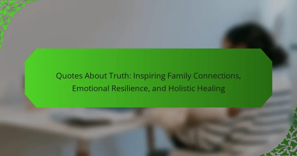 Quotes About Truth: Inspiring Family Connections, Emotional Resilience, and Holistic Healing