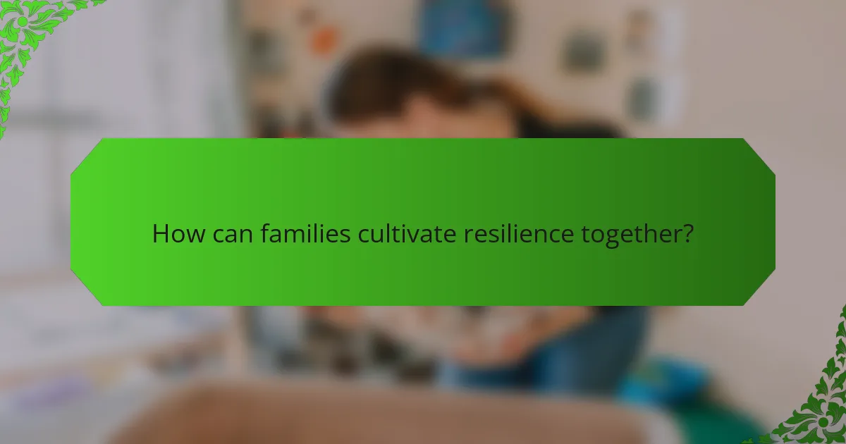 How can families cultivate resilience together?