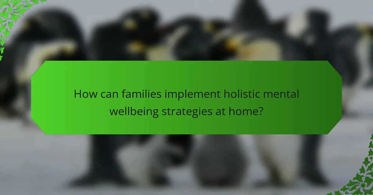 How can families implement holistic mental wellbeing strategies at home?