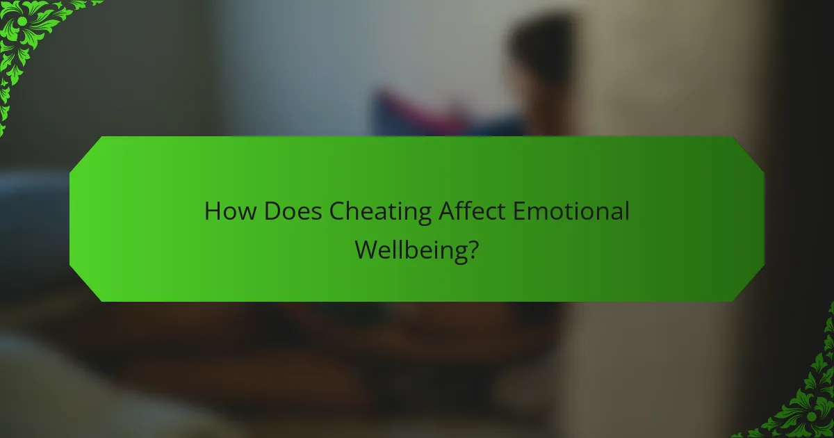How Does Cheating Affect Emotional Wellbeing?