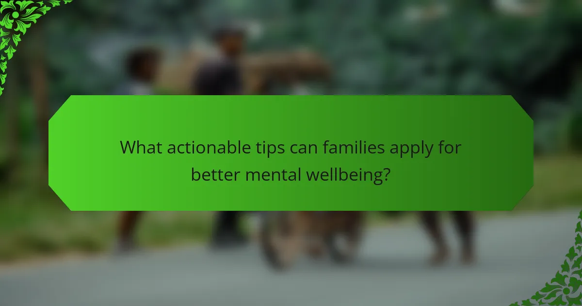What actionable tips can families apply for better mental wellbeing?