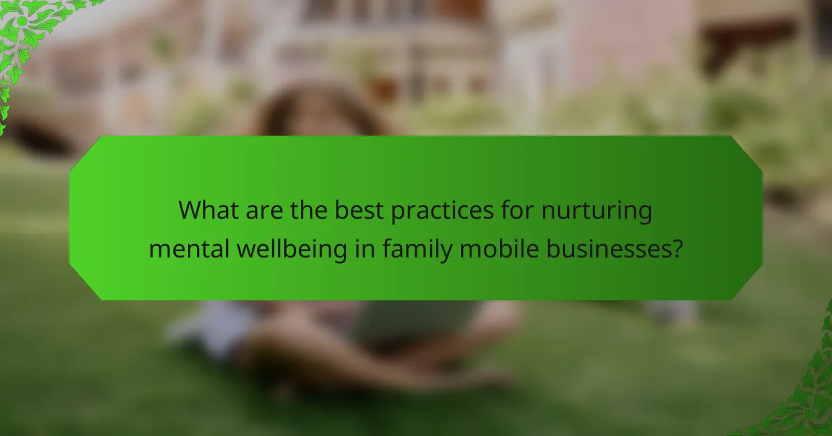 What are the best practices for nurturing mental wellbeing in family mobile businesses?