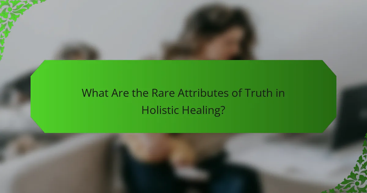 What Are the Rare Attributes of Truth in Holistic Healing?
