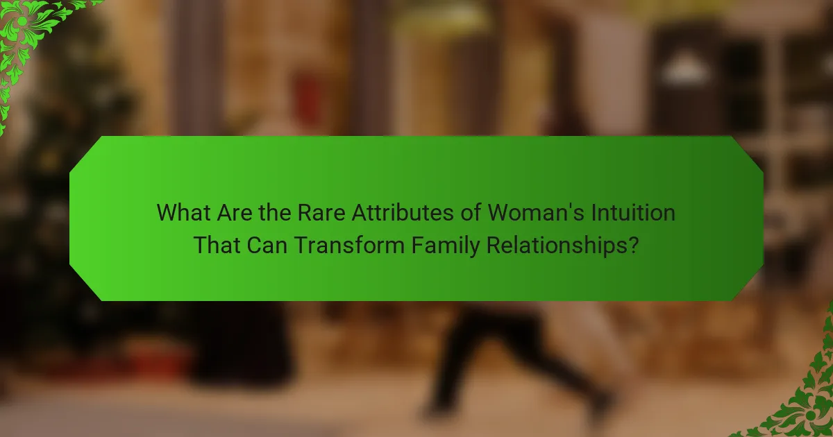 What Are the Rare Attributes of Woman's Intuition That Can Transform Family Relationships?