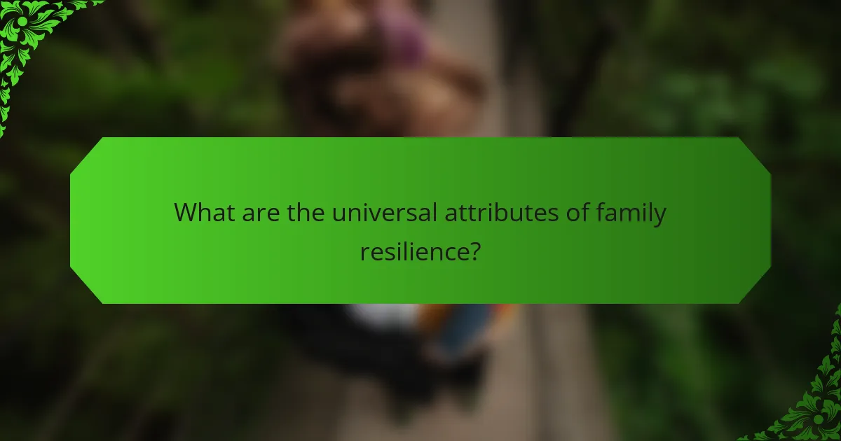 What are the universal attributes of family resilience?