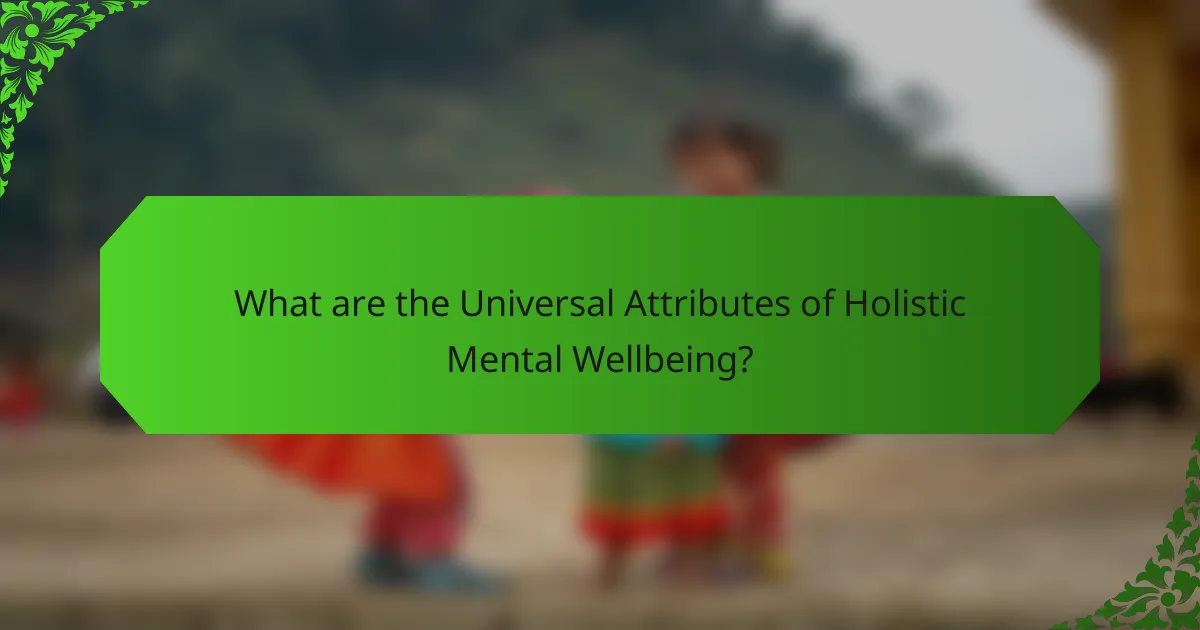 What are the Universal Attributes of Holistic Mental Wellbeing?