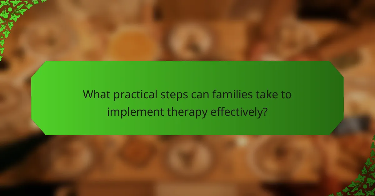 What practical steps can families take to implement therapy effectively?