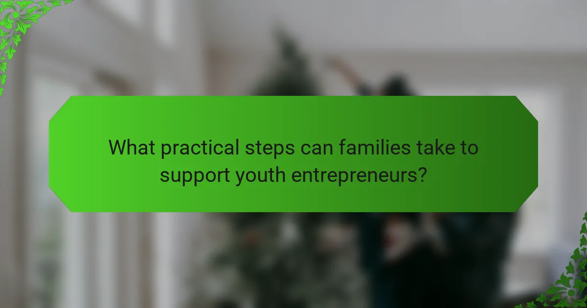 What practical steps can families take to support youth entrepreneurs?