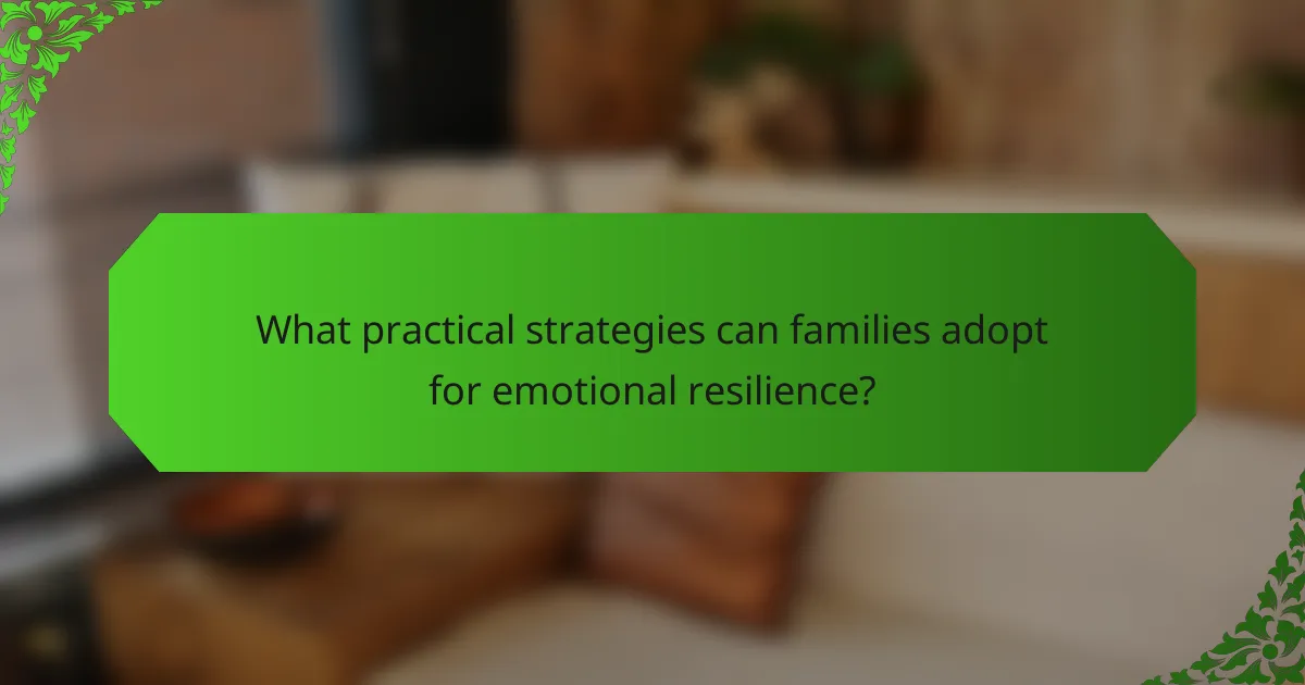 What practical strategies can families adopt for emotional resilience?