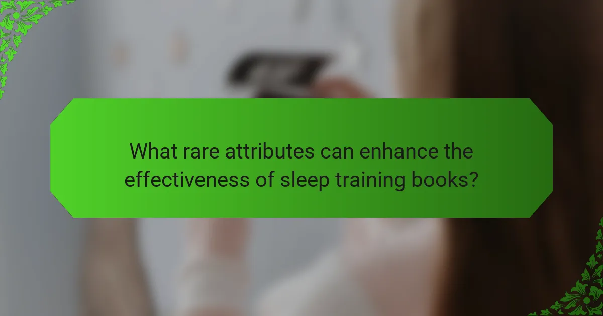 What rare attributes can enhance the effectiveness of sleep training books?