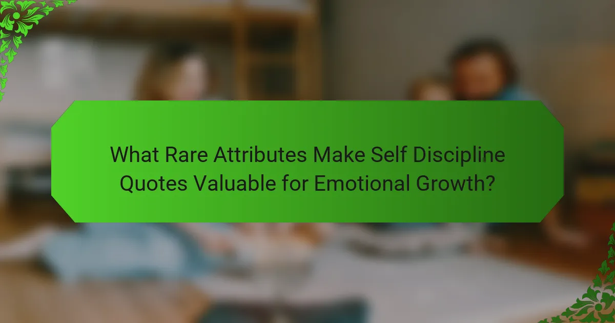 What Rare Attributes Make Self Discipline Quotes Valuable for Emotional Growth?