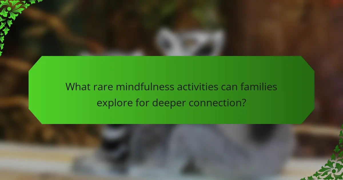 What rare mindfulness activities can families explore for deeper connection?