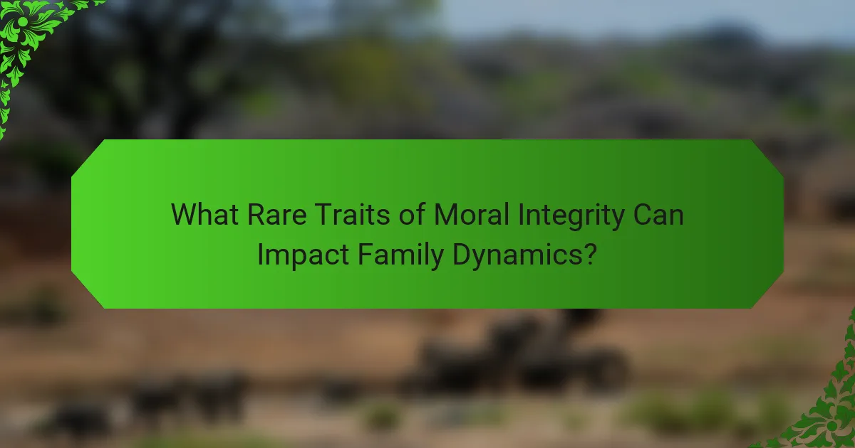 What Rare Traits of Moral Integrity Can Impact Family Dynamics?